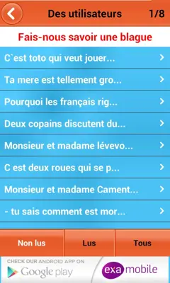 Blagues et Plaisanteries android App screenshot 4